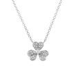 14k White Gold Clover Flower Diamond Necklace