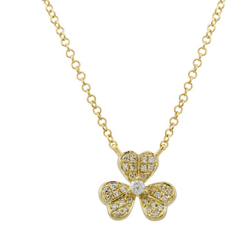 14k Yellow Gold Flower Diamond Necklace