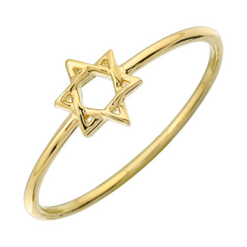 14k Yellow Gold Star of David Ring