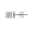 14k White Gold Mini 5.5mm Diamond Clover Stud Earrings .35ctw