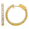 14k Yellow Gold 23mm Inside Out Diamond Hoop Earrings 2.10ctw