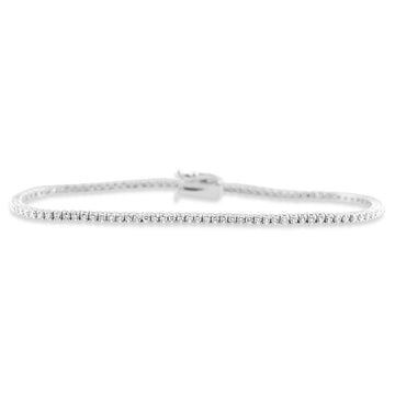 14k White Gold 1.35ctw Round Diamond Lab Grown Classic Tennis Bracelet