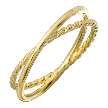 14k Yellow Gold Crossover Diamond Ring