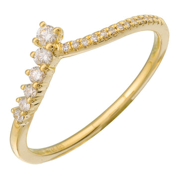 14k Yellow Gold V Shape Diamond Ring