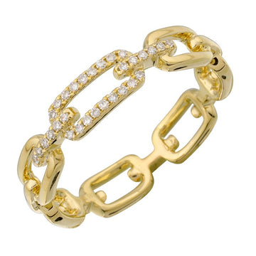 14k Yellow Gold Link Diamond Ring