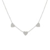 14k White Gold Three Hearts Diamond Necklace .20ctw