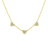 14k Yellow Gold Three Hearts Diamond Necklace .20ctw