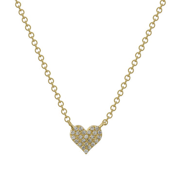 14k Yellow Gold Diamond Heart Necklace 5mm