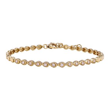 14k Yellow Gold Pear Shape Mount Diamond Bracelet