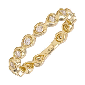 14k Yellow Gold Pear Shape Horizontal Mount Diamond Ring