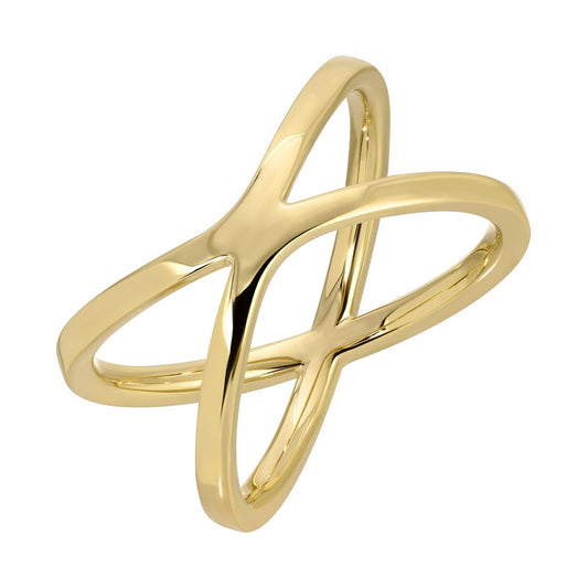 14k Yellow Gold Crossover Ring