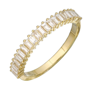 14k Yellow Gold Vertical Baguette Diamond Ring