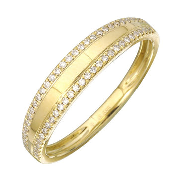 14k Yellow Gold Diamond Border Ring