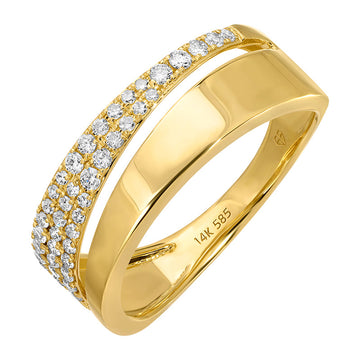 14k Yellow Gold Triangle Wrap Diamond Ring