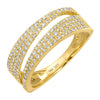 14k Yellow Gold Pave Diamond Triangle Wrap Ring .40ctw