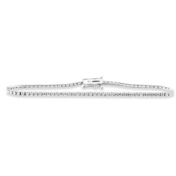 18k White Gold Round Diamond Lab Grown Classic Tennis Bracelet 1.35ctw