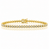 14k Yellow Gold Lab Grown Round Diamond Crown Prong Tennis Bracelet 2.50ctw