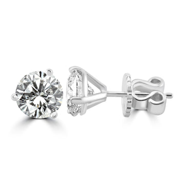 14k White Gold 2.20ctw Lab Grown Round Diamond Stud Earrings