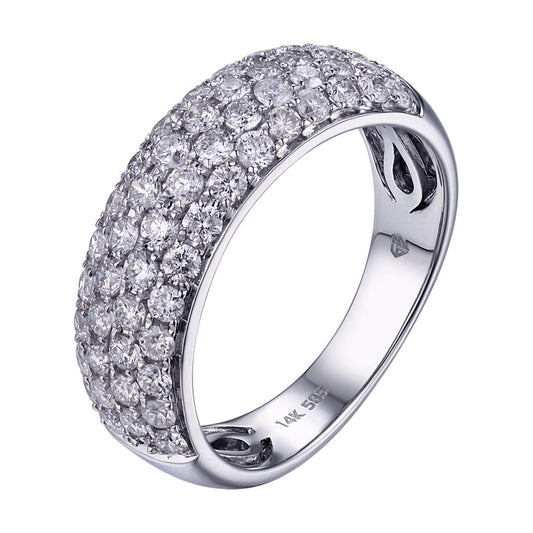 14k White Gold Dome Diamond Ring