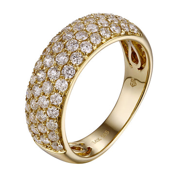 14k Yellow Gold Dome Diamond Ring