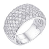 14k White Gold Wide Diamond Dome Ring 2.50ctw