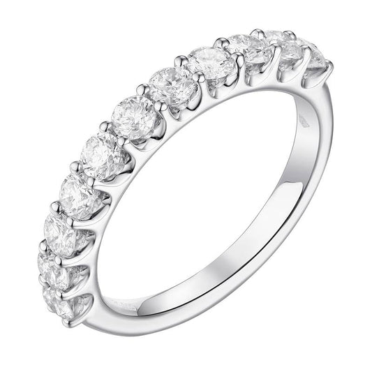 14k White Gold Round Diamond Band .75ct