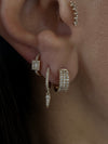 14k Yellow Gold Diamond Spike Huggie Earrings .20ctw