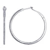 14k White Gold 34mm Inside Out Diamond Hoop Earrings .50ctw