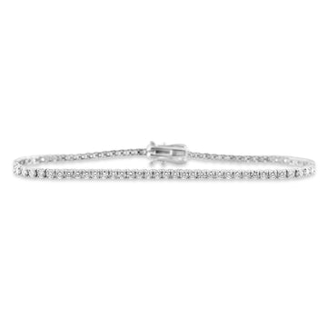 14k White Gold Round Diamond Lab Grown Tennis Bracelet 2.60ctw