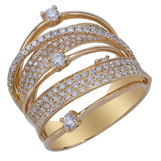 18k Yellow Gold Diamond Cocktail Ring