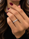 14k White Gold Double Row Diamond Ring .15ctw