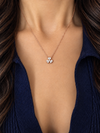 14k Rose Gold Clover Flower Diamond Necklace