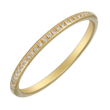 14k Yellow Gold Halfway Diamond Pinkie Ring