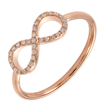 14k Rose Gold Infinity Diamond Ring