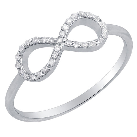 14k White Gold Infinity Diamond Ring