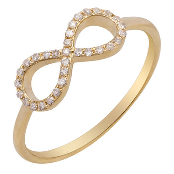 14k Yellow Gold Infinity Diamond Ring