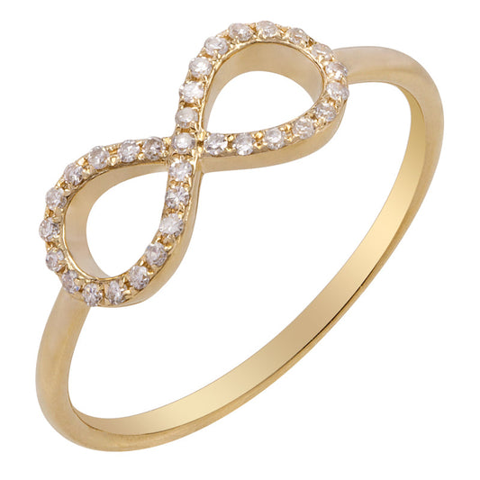 14k Yellow Gold Infinity Diamond Ring