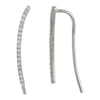 14k White Gold Diamond Curved Crawler Earrings 20mm