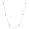 14k White Gold Diamond By Yard Bezel Necklace .20ctw