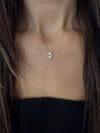 14k Yellow Gold Fluted Clover Diamond Necklace