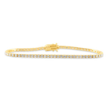 14k Yellow Gold Round Diamond Lab Grown Classic Tennis Bracelet 2.00ctw