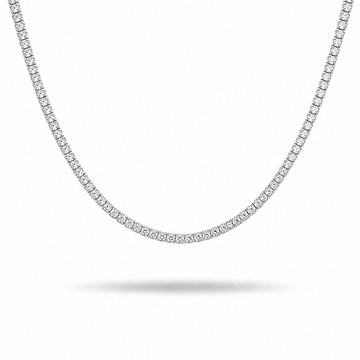 14k White Gold Lab Grown Diamond Classic Tennis Necklace 4.50ctw