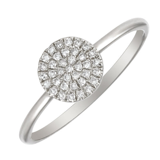 14k White Gold Pave Diamond Circle Ring