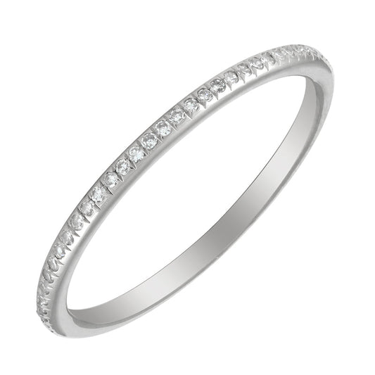 14k White Gold Eternity Diamond Band .18ct