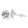 14k White Gold Lab Grown Round Diamond Stud Earrings 4.30ctw