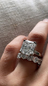 14k White Gold 5.00ct Lab Grown Square Radiant Diamond Solitaire Engagement Ring