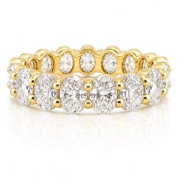 14k Yellow Gold Lab Grown Oval Diamond Eternity Band 5.50ctw