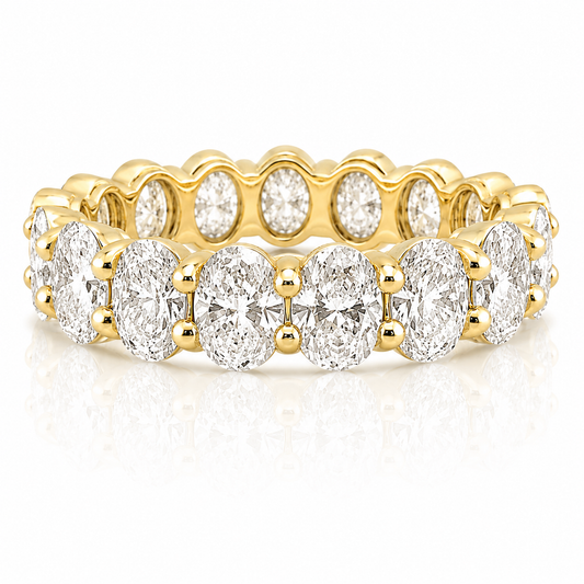 14k Yellow Gold Lab Grown Oval Diamond Eternity Band 5.50ctw