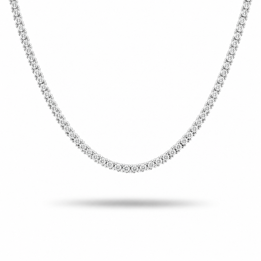 14k White Gold Lab Grown Diamond Classic Tennis Necklace 5.50ctw