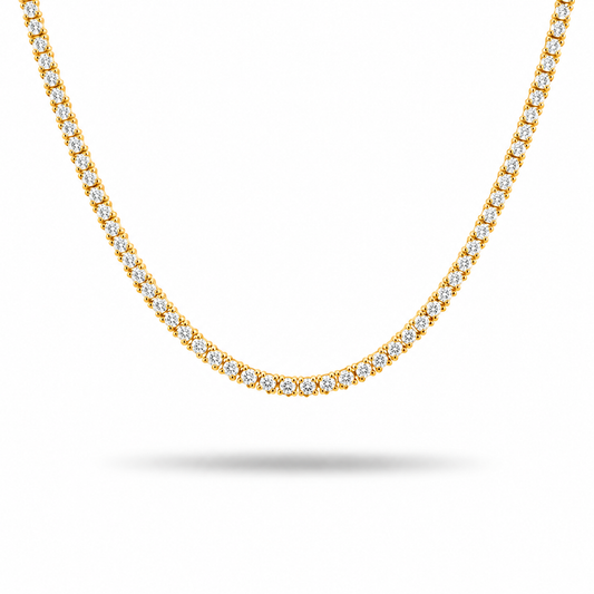 14k Yellow Gold Lab Grown Diamond Classic Tennis Necklace 5.50ctw